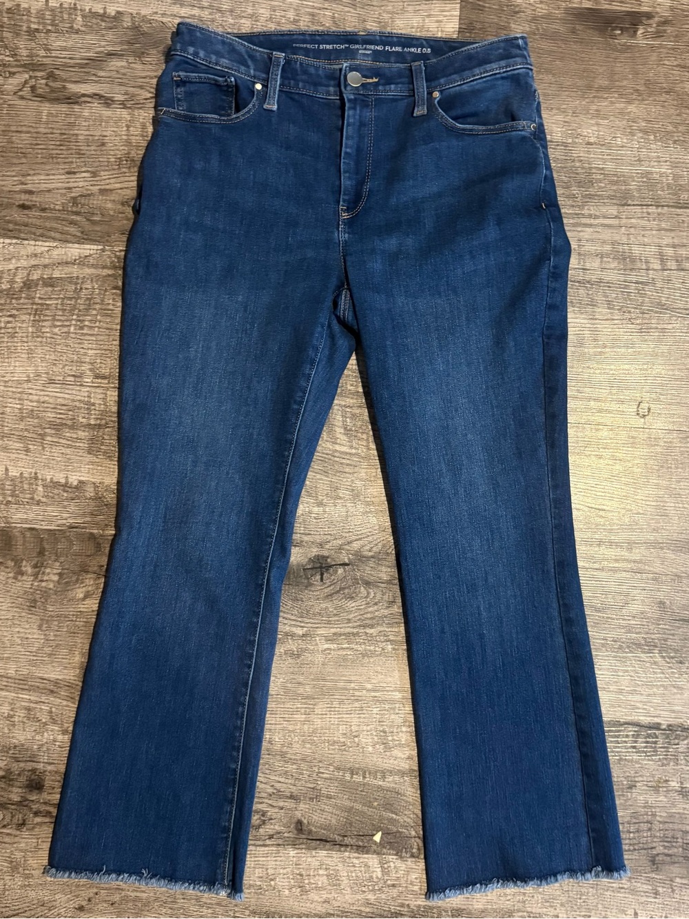 Chico’s Jeans Women’s 0.5 Blue Girlfriend Flare Ankle Stretch Denim